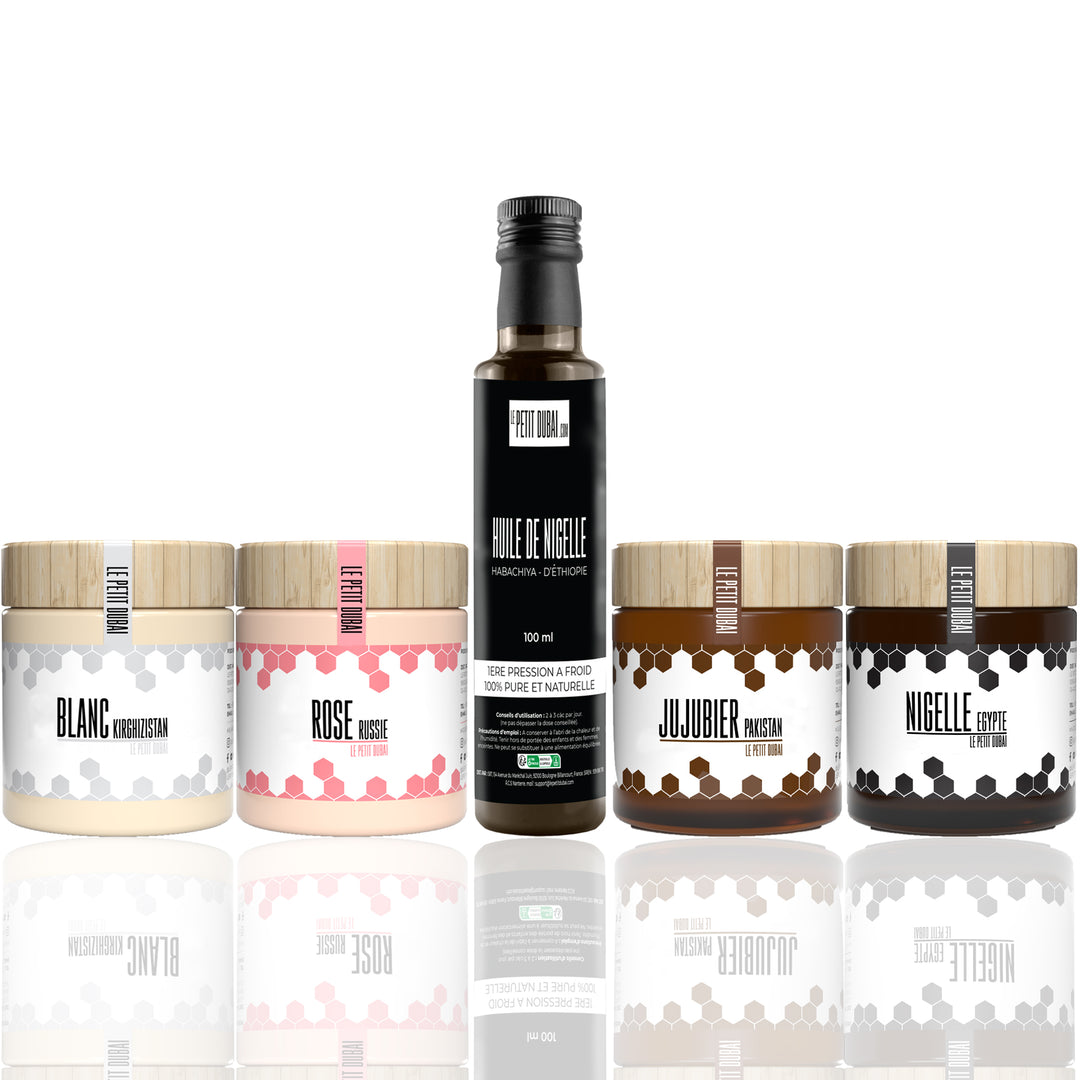 PACK XL - 4 x 250g Miels + 1 Huile de Nigelle offerte